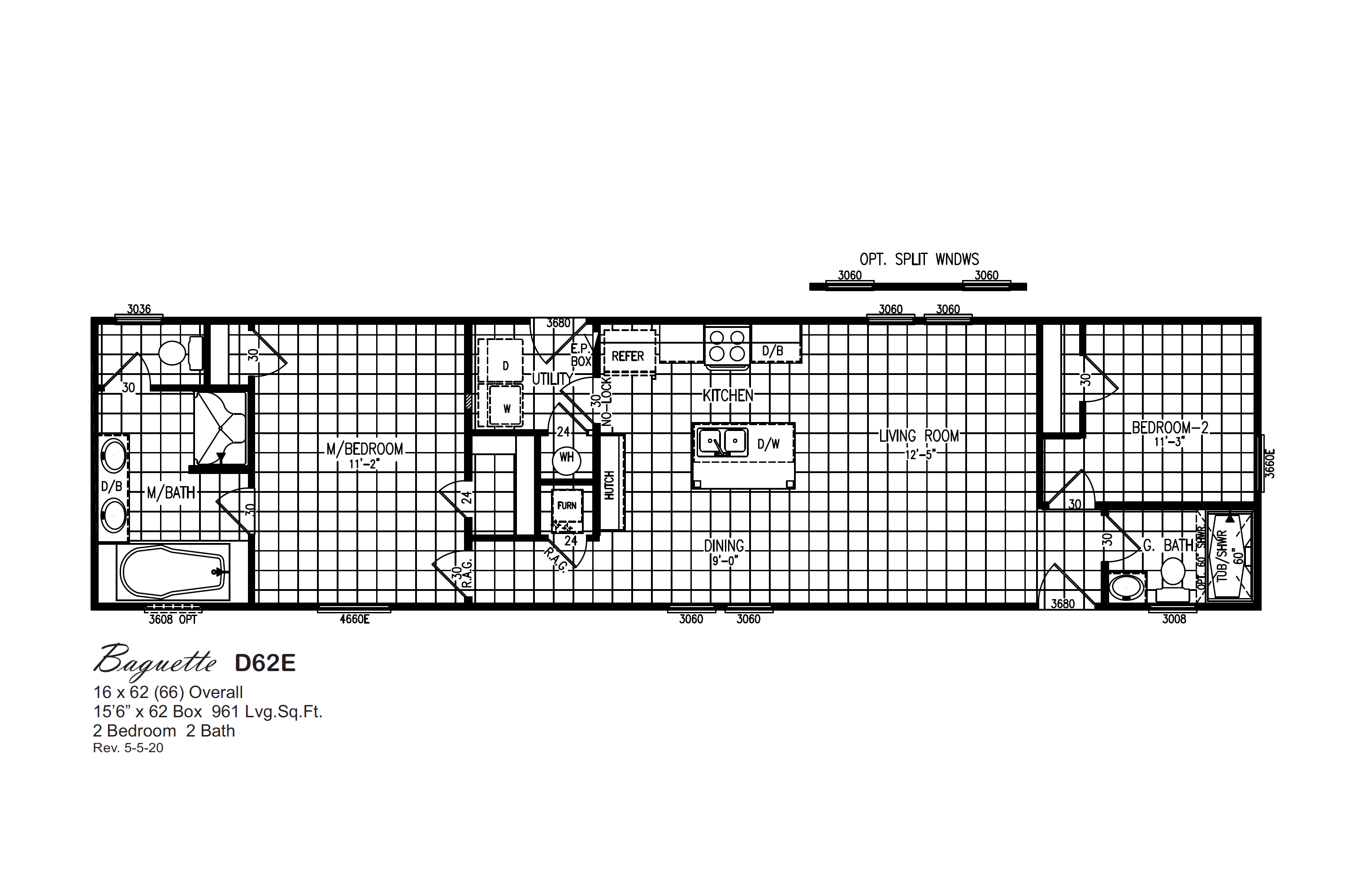 Baguette D62E Floorplan
