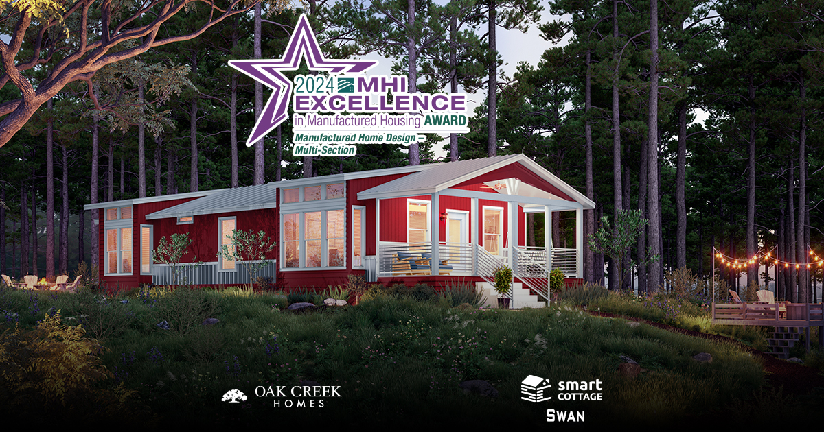 Oak Creek Homes MHI Manufactured Housing Award Winner 2024 - Manufactured Home Design Multi-section - Smart Cottage Swan