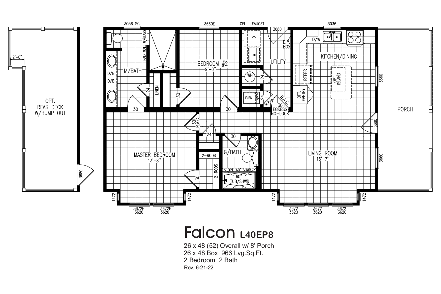 Falcon L40EP8 Floorplan